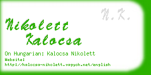 nikolett kalocsa business card